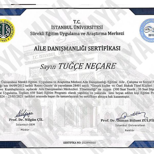 Maya Aile Danışmanlığı Danışman Tuğçe Neçare Aile Danışmanlığı